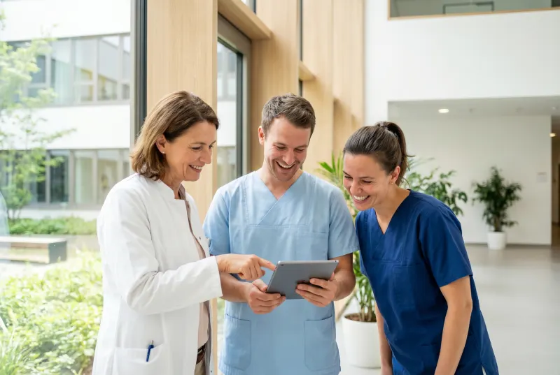 Team im Krankenhaus im Gespräch